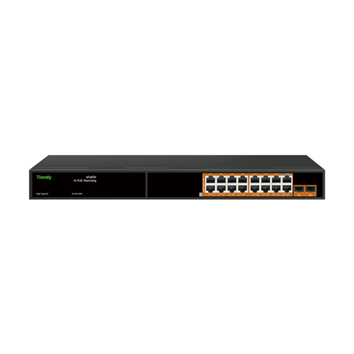 PS-1016G-2SFP ( 16 Port Yönetilmeyen Gigabit 300W POE Kapasiteli Al POE Switch 16G + 2 SFP )  6144